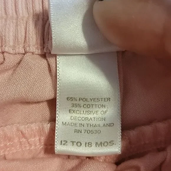 JANIE AND JACK LIGHT PINK PLEATED SKORT WITH BOW, SIZE 12-18 MONTHS - Picture 7 of 8